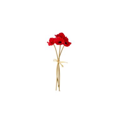 Bouquet de 4 coquelicots - 35 cm - Couleur Rouge Bouquet de 4 coquelicots - 35 cm - Couleur Rouge