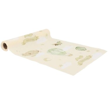 Chemin de table tissu thème ciel vert amande pour 1er anniversaire bébé | jourdefete.com Chemin de table tissu thème ciel vert amande pour 1er anniversaire bébé | jourdefete.com