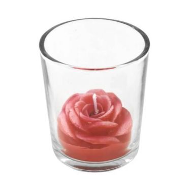bougie rose rouge dans pot en verre | jourdefete.com bougie rose rouge dans pot en verre | jourdefete.com