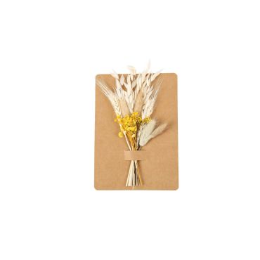 Bouquet de fleurs séchées sur carte en kraft Bouquet de fleurs séchées sur carte en kraft