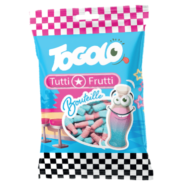 Bonbons bouteilles rose et bleue goût tutti frutti Togolo 125g | jourdefete.com Bonbons bouteilles rose et bleue goût tutti frutti Togolo 125g | jourdefete.com
