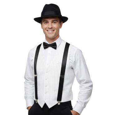 Bretelles Gangster noires élégantes pour costume rétro | jourdefete.com Bretelles Gangster noires élégantes pour costume rétro | jourdefete.com
