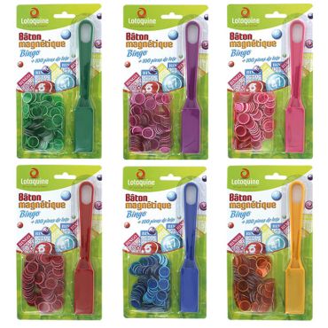 Bâton Magnétique Bingo + 100 Pions - Coloris au choix Bâton Magnétique Bingo + 100 Pions - Coloris au choix