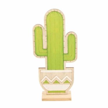 Décoration Cactus en Bois - 26.5 cm