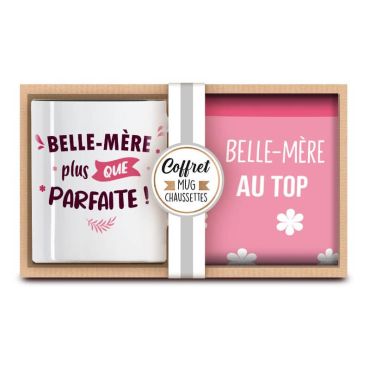 Coffret mug et chaussettes cadeau pour belle-mère packaging Coffret mug et chaussettes cadeau pour belle-mère packaging