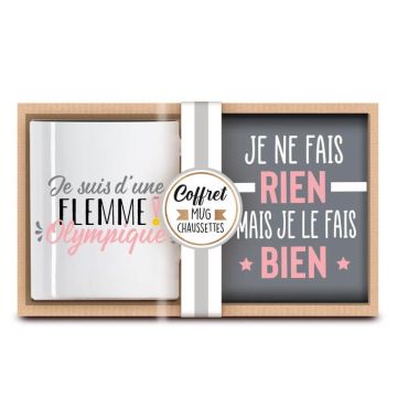 coffret cadeau mug et chaussette flemme olympique | jourdefete.com coffret cadeau mug et chaussette flemme olympique | jourdefete.com