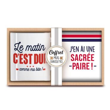 coffret cadeau mug et chaussette sacree paire | jourdefete.com