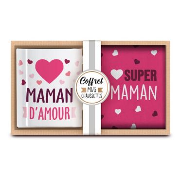 Coffret cadeau mug et chaussettes super maman | jourdefete.com Coffret cadeau mug et chaussettes super maman | jourdefete.com