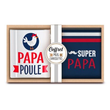 Coffret cadeau mug et chaussettes super papa | jourdefete.com Coffret cadeau mug et chaussettes super papa | jourdefete.com