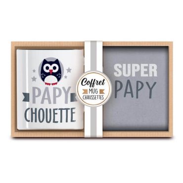 Coffret cadeau mug et chaussettes super papy | jourdefete.com Coffret cadeau mug et chaussettes super papy | jourdefete.com