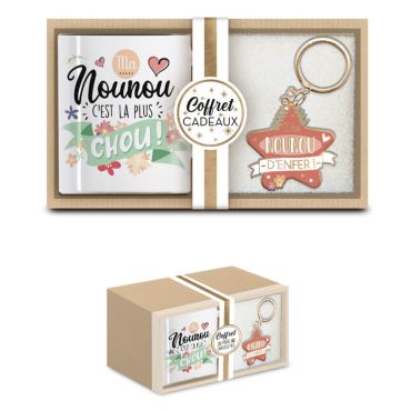 coffret cadeau mug et porte-clés nounou coffret cadeau mug et porte-clés nounou