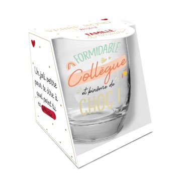 Verre avec message "Formidable collègue" pour un cadeau unique | jourdefete.com Verre avec message "Formidable collègue" pour un cadeau unique | jourdefete.com