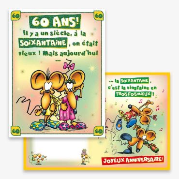 Carte d'Anniversaire Géante avec Enveloppe - 60 ans| jourdefete.com Carte d'Anniversaire Géante avec Enveloppe - 60 ans| jourdefete.com