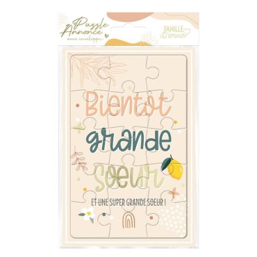 Un beau puzzle qui annonce à votre fille qu'elle va devenir grande sœur | jourdefete.com
