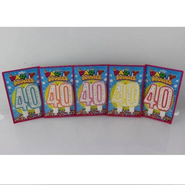 Bougie d'Anniversaire Géante 40 - Divers Coloris