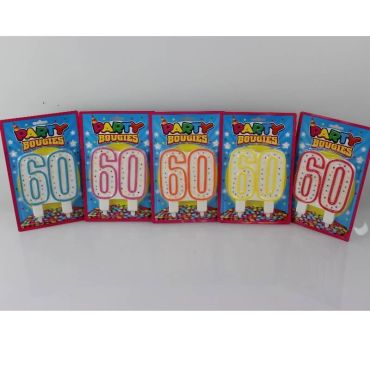 Bougie d'Anniversaire Géante 60 - Divers Coloris