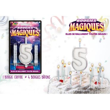 Bougies magiques – Chiffre 5 Bougies magiques – Chiffre 5