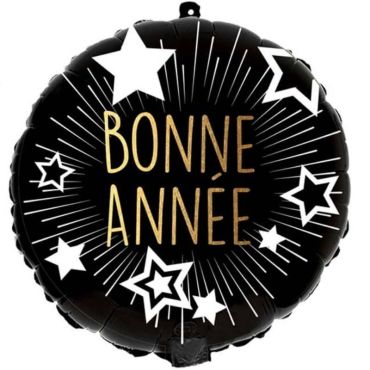 Ballon Métallique Hélium - "Bonne Année" - Noir et Or Ballon Métallique Hélium - "Bonne Année" - Noir et Or