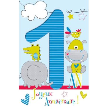Carte d'Anniversaire Découp'âge Garçon avec Enveloppe Carte d'Anniversaire Découp'âge Garçon avec Enveloppe