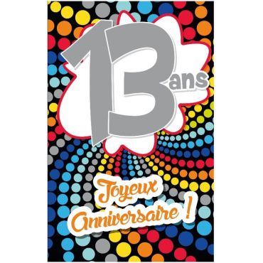 Carte d'Anniversaire Découp'âge avec enveloppe - 13 ans Carte d'Anniversaire Découp'âge avec enveloppe - 13 ans