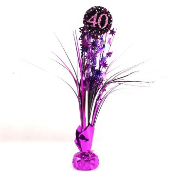 Centre de Table Palmier 40 Ans - Violet / Rose Centre de Table Palmier 40 Ans - Violet / Rose