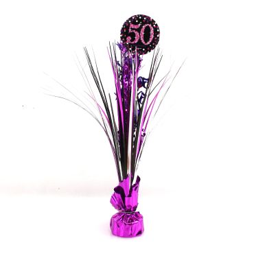 Centre de Table Palmier 50 Ans - Violet / Rose Centre de Table Palmier 50 Ans - Violet / Rose