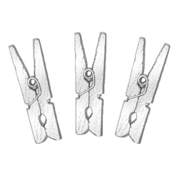 12 Petites Pinces en Bois Argent 12 Petites Pinces en Bois Argent