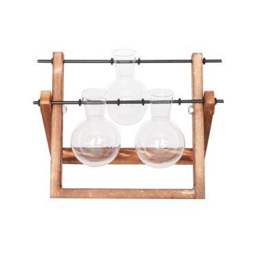 3 vases sur support en bois | jourdefete.com 3 vases sur support en bois | jourdefete.com