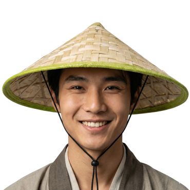 Chapeau chinois en bambou tressé avec bord large | jourdefete.com Chapeau chinois en bambou tressé avec bord large | jourdefete.com