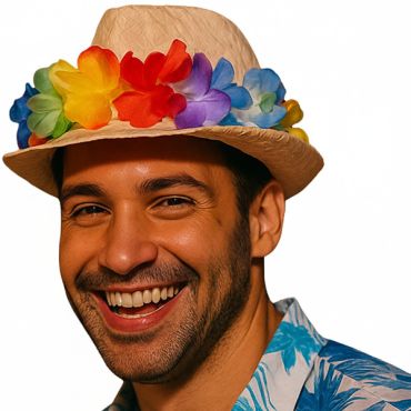Chapeau Hawaïen avec fleurs Chapeau Hawaïen avec fleurs
