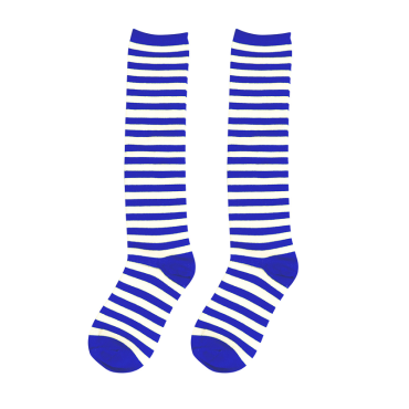 Chaussettes de Clown Rayées Bleu et Blanche Chaussettes de Clown Rayées Bleu et Blanche