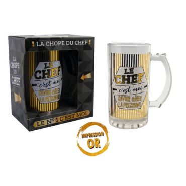 Chope à bière le chef c'est moi, savoir gérer la pression ! Chope à bière le chef c'est moi, savoir gérer la pression !