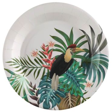 Lot de 10 assiettes - 22,5 cm - Java Exotique | jourdefete.com Lot de 10 assiettes - 22,5 cm - Java Exotique | jourdefete.com