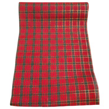 Chemin de table motif tartan rouge et vert 28 cm x 3 m | jourdefete.com Chemin de table motif tartan rouge et vert 28 cm x 3 m | jourdefete.com