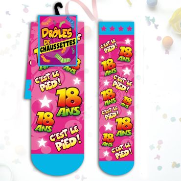 Chaussettes "18 Ans C'est Le pied !" - Rose Chaussettes "18 Ans C'est Le pied !" - Rose