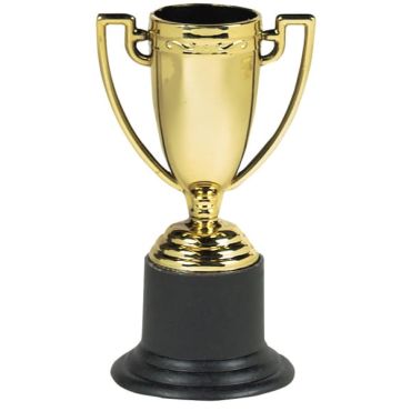Lot de 6 trophées dorés miniatures sur une base noire | jourdefete.com Lot de 6 trophées dorés miniatures sur une base noire | jourdefete.com