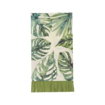 Serviettes à franges palmier crème vert et or pour table de fête | jourdefete.com Serviettes à franges palmier crème vert et or pour table de fête | jourdefete.com