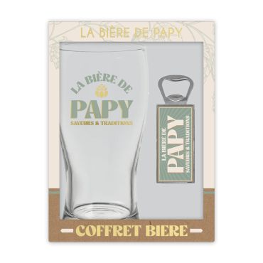 Coffret bière avec verre et décapsuleur "La Bière de Papy" | jourdefete.com Coffret bière avec verre et décapsuleur "La Bière de Papy" | jourdefete.com