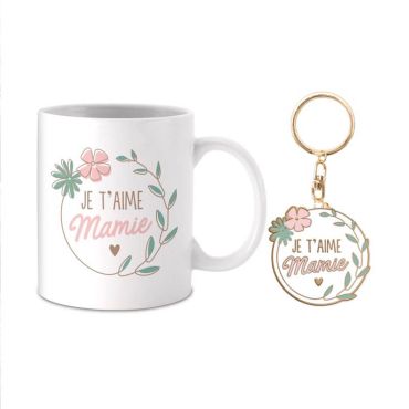 Coffret Cadeau Mug et Porte-clés - Je t'aime Mamie | jourdefete.com Coffret Cadeau Mug et Porte-clés - Je t'aime Mamie | jourdefete.com