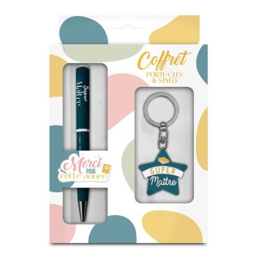 Coffret Porte-Clé et Stylo - Super Maître | jourdefete.com Coffret Porte-Clé et Stylo - Super Maître | jourdefete.com
