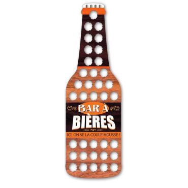 collecteur mural en forme de bouteille de capsules de bières | jourdefete.com collecteur mural en forme de bouteille de capsules de bières | jourdefete.com
