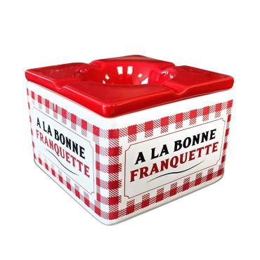 Cendrier carré "À la bonne franquette" - Collection Claquettes Chaussettes | jourdefete.com Cendrier carré "À la bonne franquette" - Collection Claquettes Chaussettes | jourdefete.com