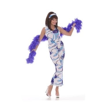 Déguisement Années 70 pour femme - Bleu / Blanc - Taille L | jourdefete.com Déguisement Années 70 pour femme - Bleu / Blanc - Taille L | jourdefete.com
