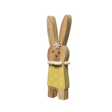 Décoration Pâques à Poser - Bois - Lapin Fille - Jaune | jourdefete.com Décoration Pâques à Poser - Bois - Lapin Fille - Jaune | jourdefete.com