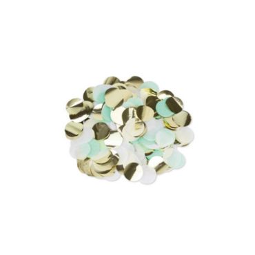 Gros Confettis - Vert Menthe, Blanc et Or Gros Confettis - Vert Menthe, Blanc et Or