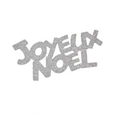 2 Autocollants "Joyeux Noël" - Paillettes Argent