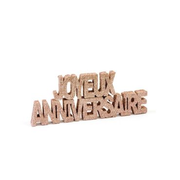 2 décorations de table à poser joyeux anniversaire paillettes rose gold | jourdefete.com 2 décorations de table à poser joyeux anniversaire paillettes rose gold | jourdefete.com