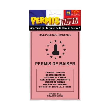 Un permis de baiser délivré par la "Raie Publique Française" | jourdefete.com Un permis de baiser délivré par la "Raie Publique Française" | jourdefete.com