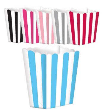 5 Boites à Pop Corn Rayées - Couleur au Choix | jourdefete.com 5 Boites à Pop Corn Rayées - Couleur au Choix | jourdefete.com