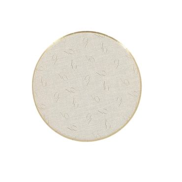 Assiettes 10 ans effet lin et or diamètre 18 cm | jourdefete.com